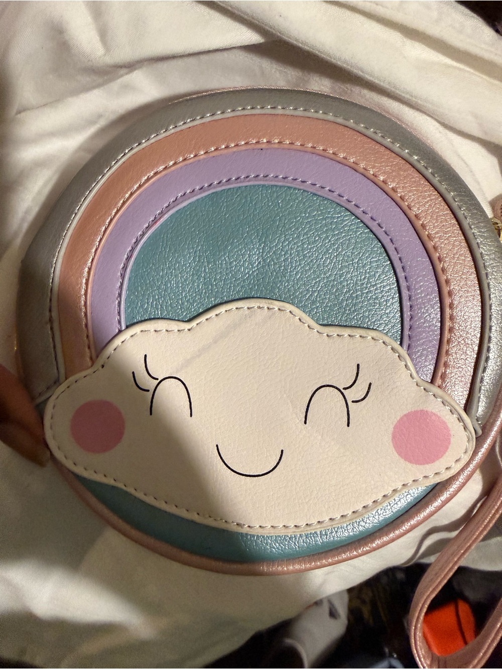 Pastel Cloud Mini wristlet Bag in Pink, Lavender & Blue
